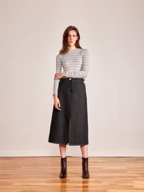 NITA black denim skirt