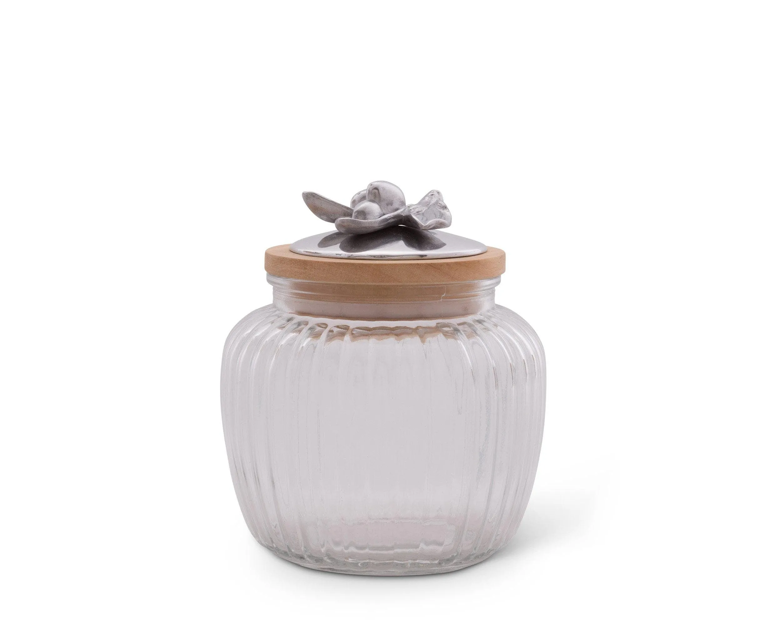 Olive Glass Canister