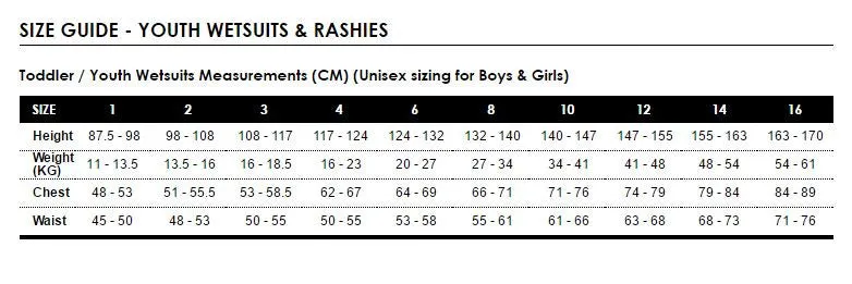 O'Neill youths rash tops - sky