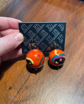 Orange Ball Drop Earrings by Jeff Lieb