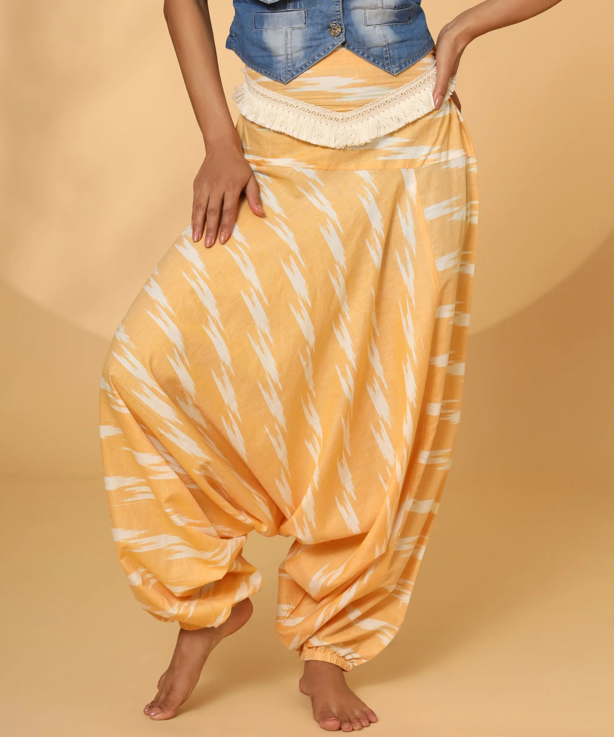 ORANGE COTTON PRINTED BOTTOM FOR WOMEN