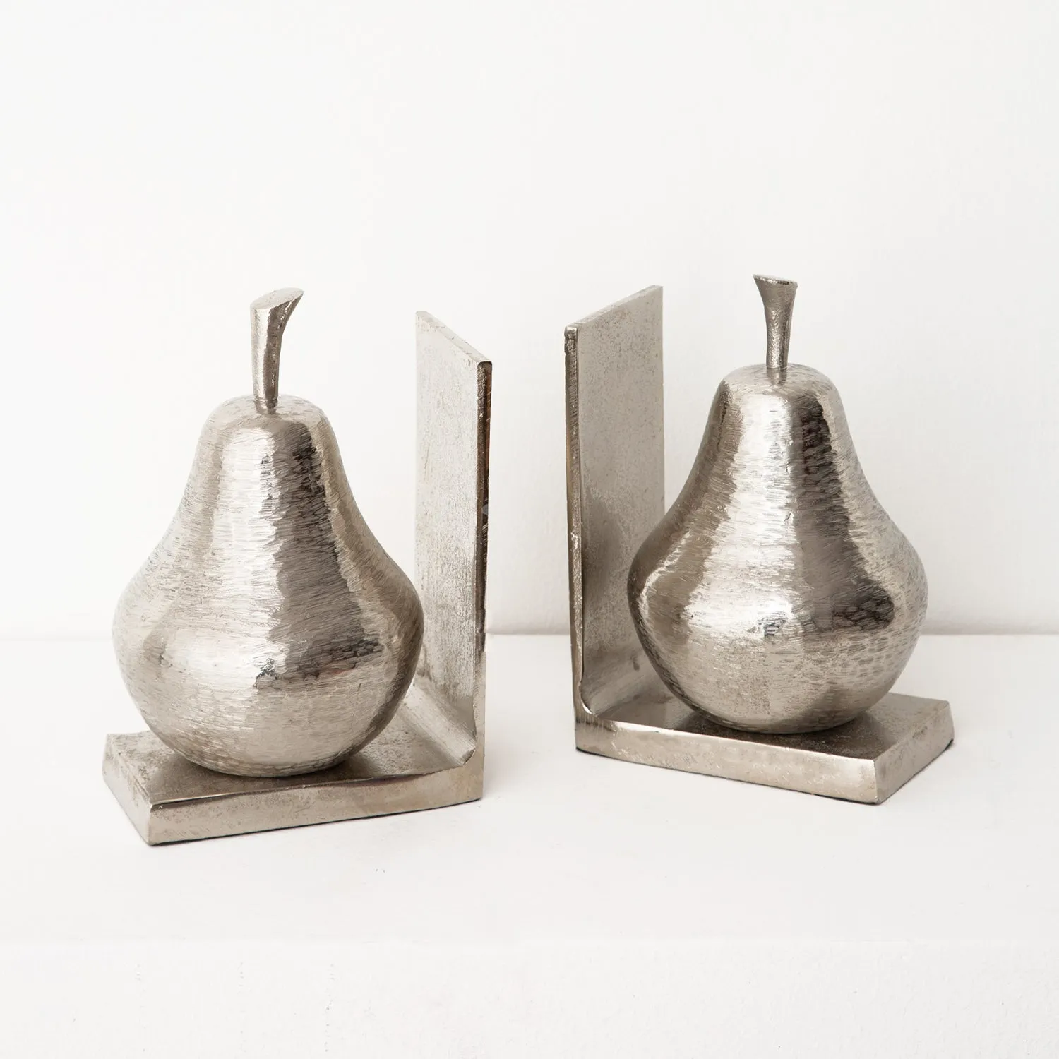 Pear Unique Bookends-Silver-Cdbnd0019