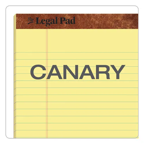 "the Legal Pad" Ruled Perforated Pads, Wide/legal Rule, 50 Canary-yellow 8.5 X 11 Sheets, 3/pack