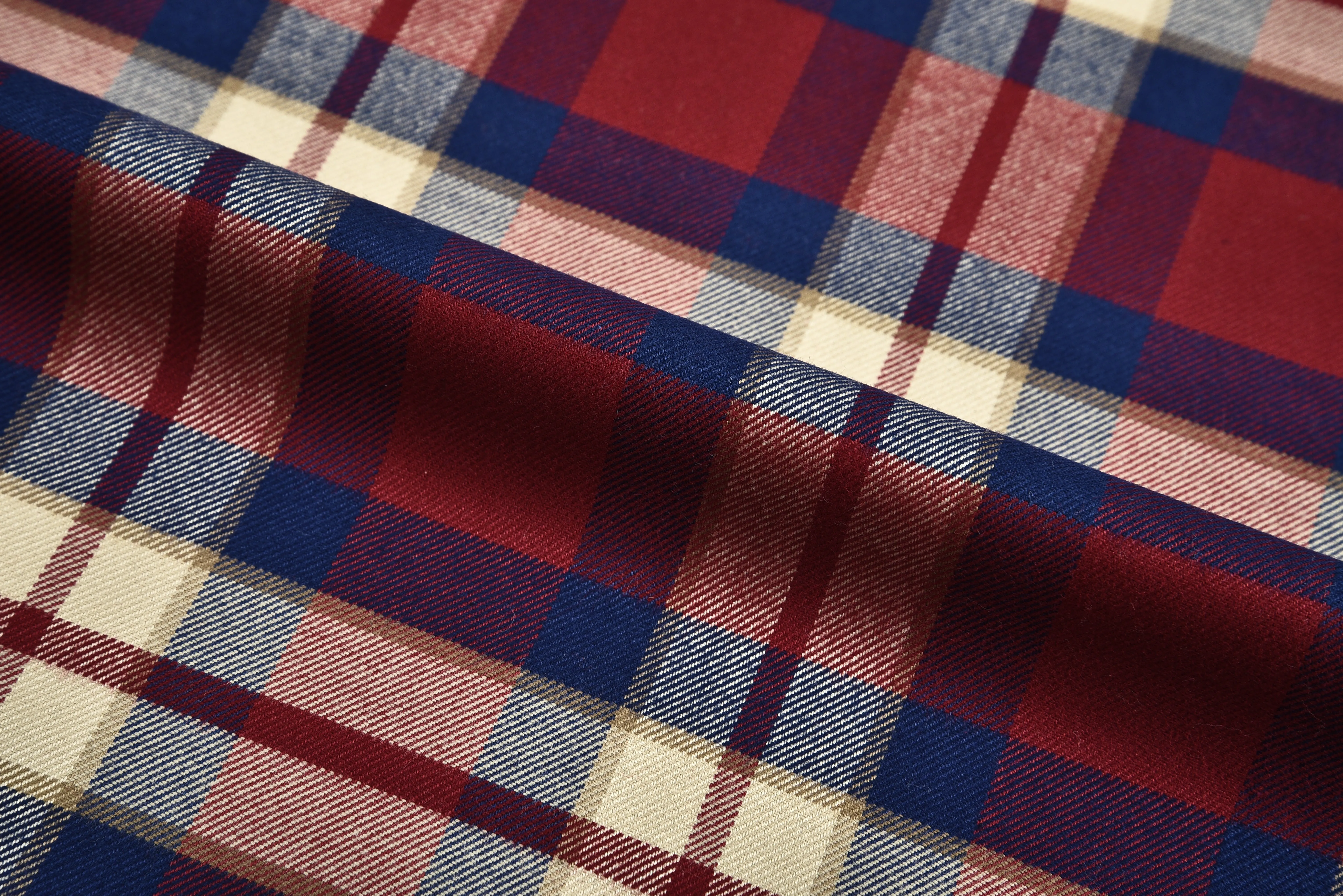 Red Blue Ecru - Tartan