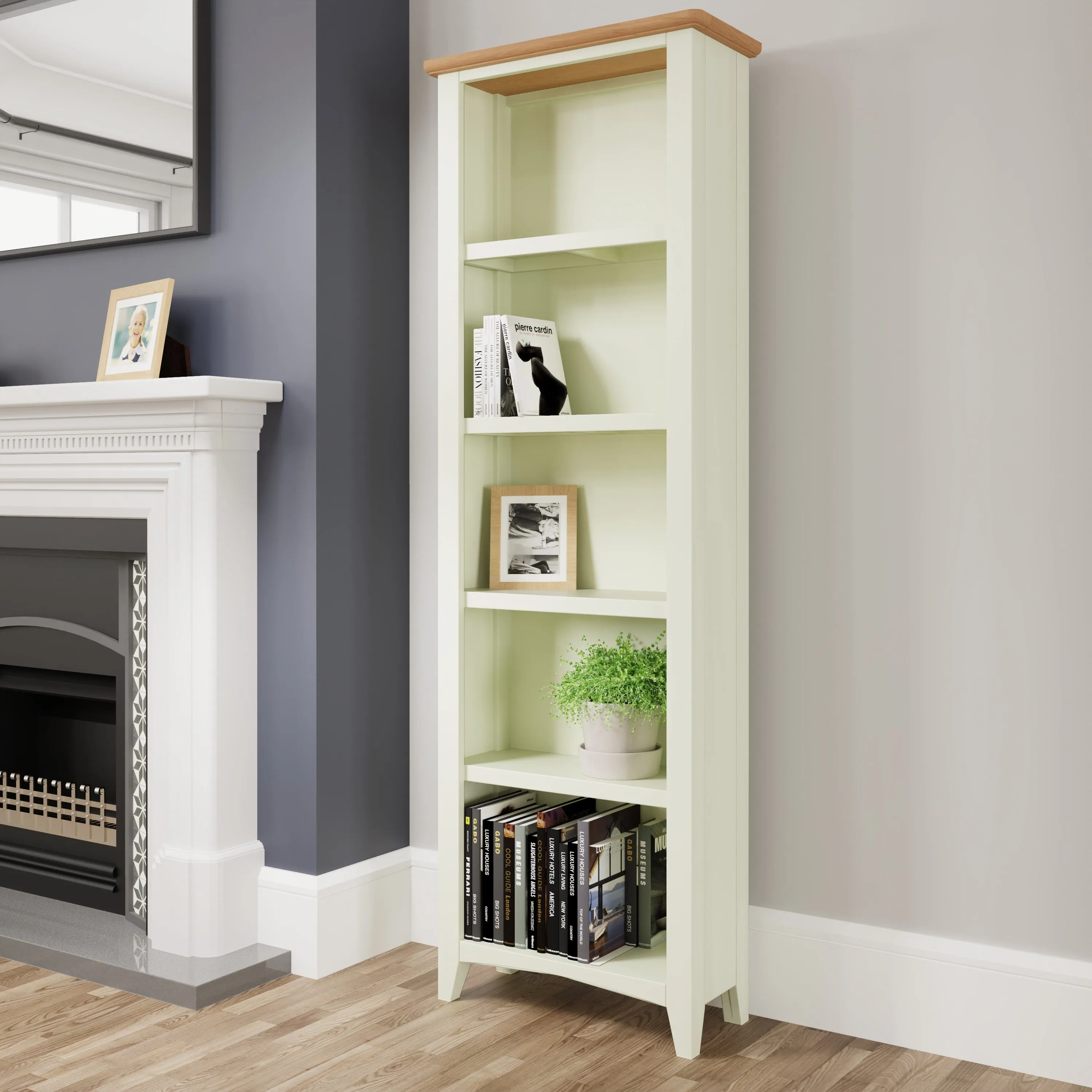 Salisbury Pure White Bookcase Large 60 x 25 x 180 cm