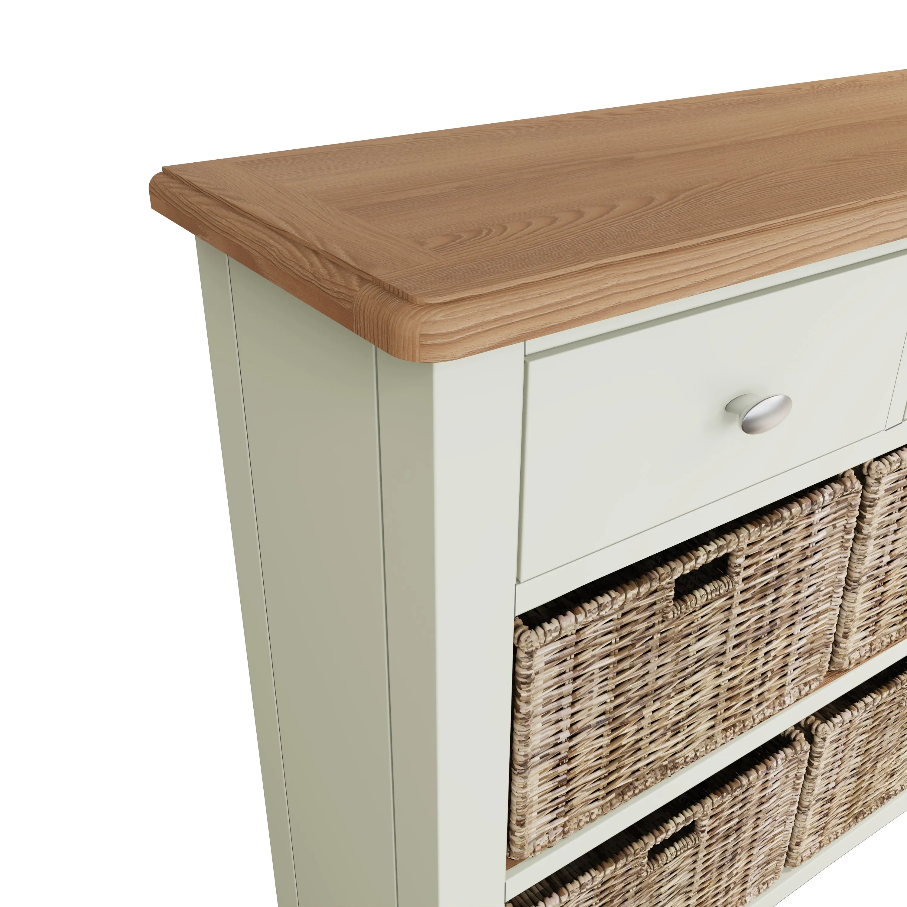 Salisbury Pure White Cabinet 2 Drawer 4 Basket 80 x 30 x 75 cm