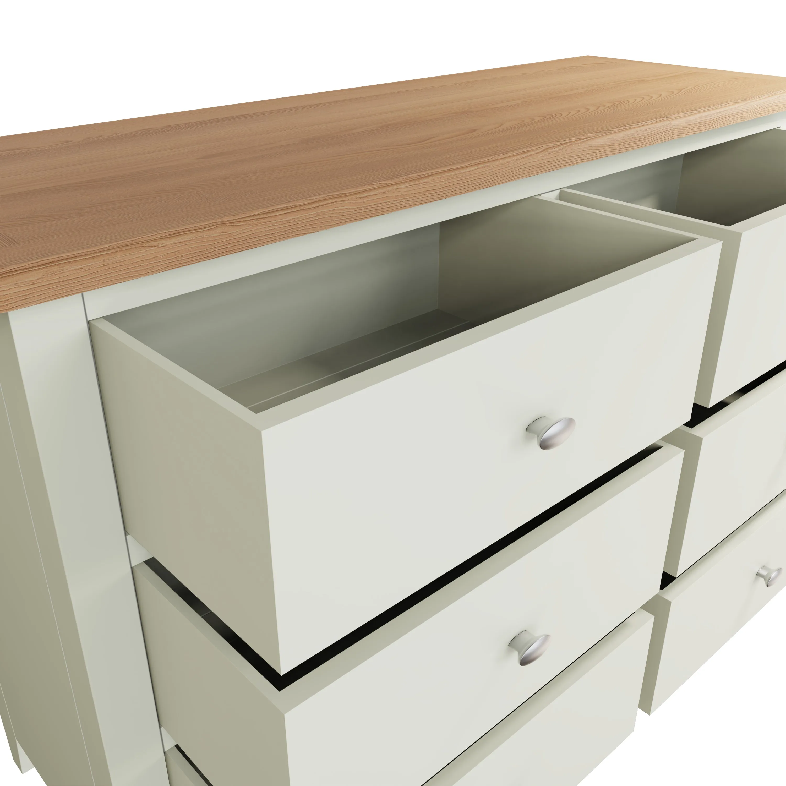 Salisbury Pure White Chest of 6 Drawers 115 x 40 x 78 cm