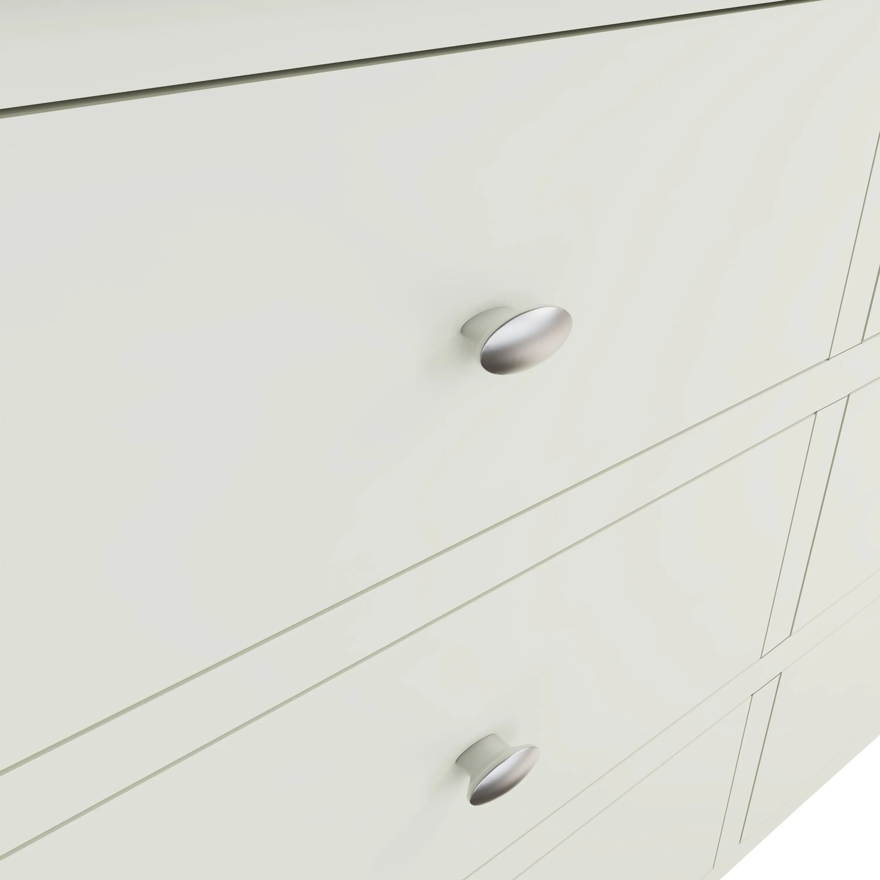 Salisbury Pure White Chest of 6 Drawers 115 x 40 x 78 cm