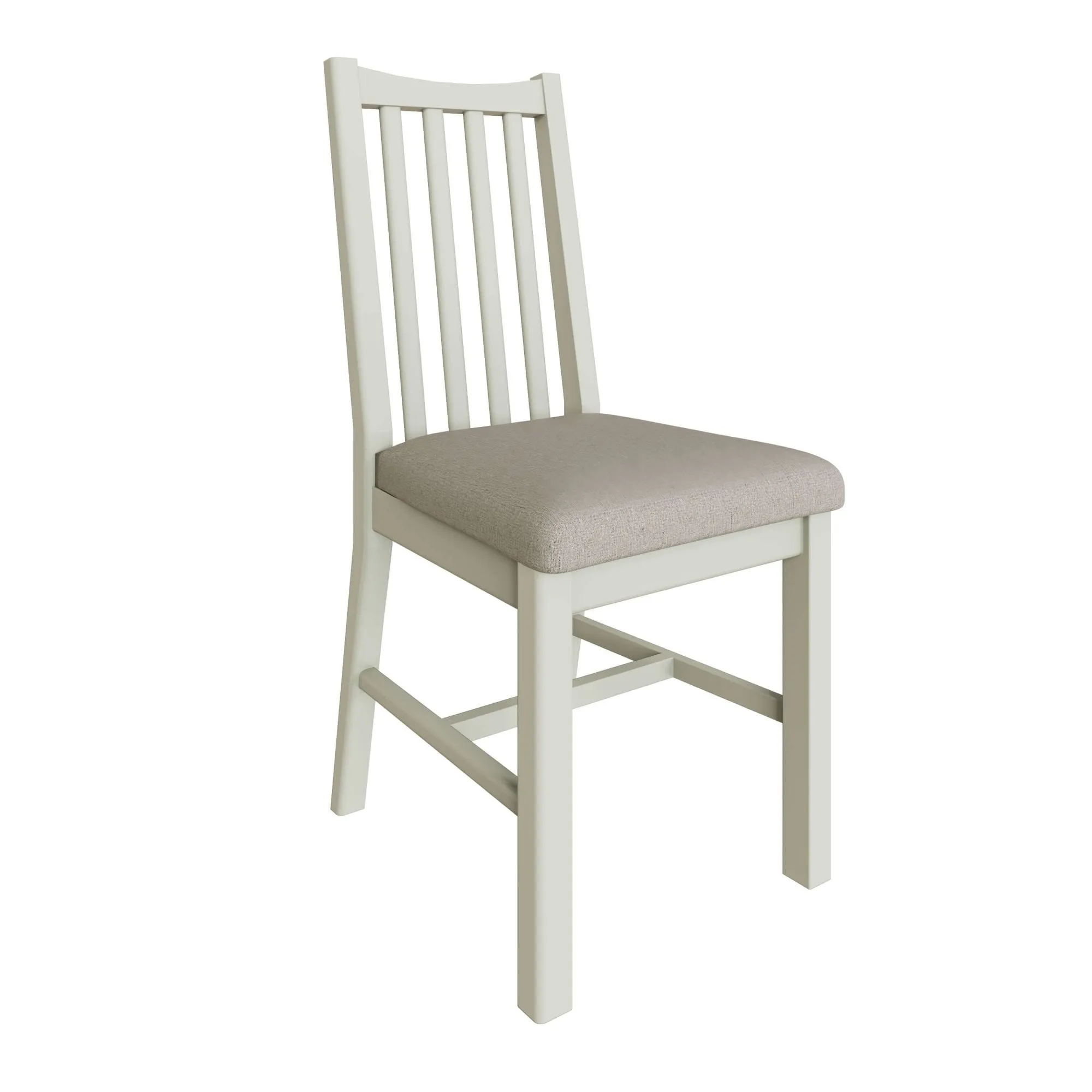 Salisbury Pure White Pair of Chairs with Fabric Seat 43 x 52 x 94 cm