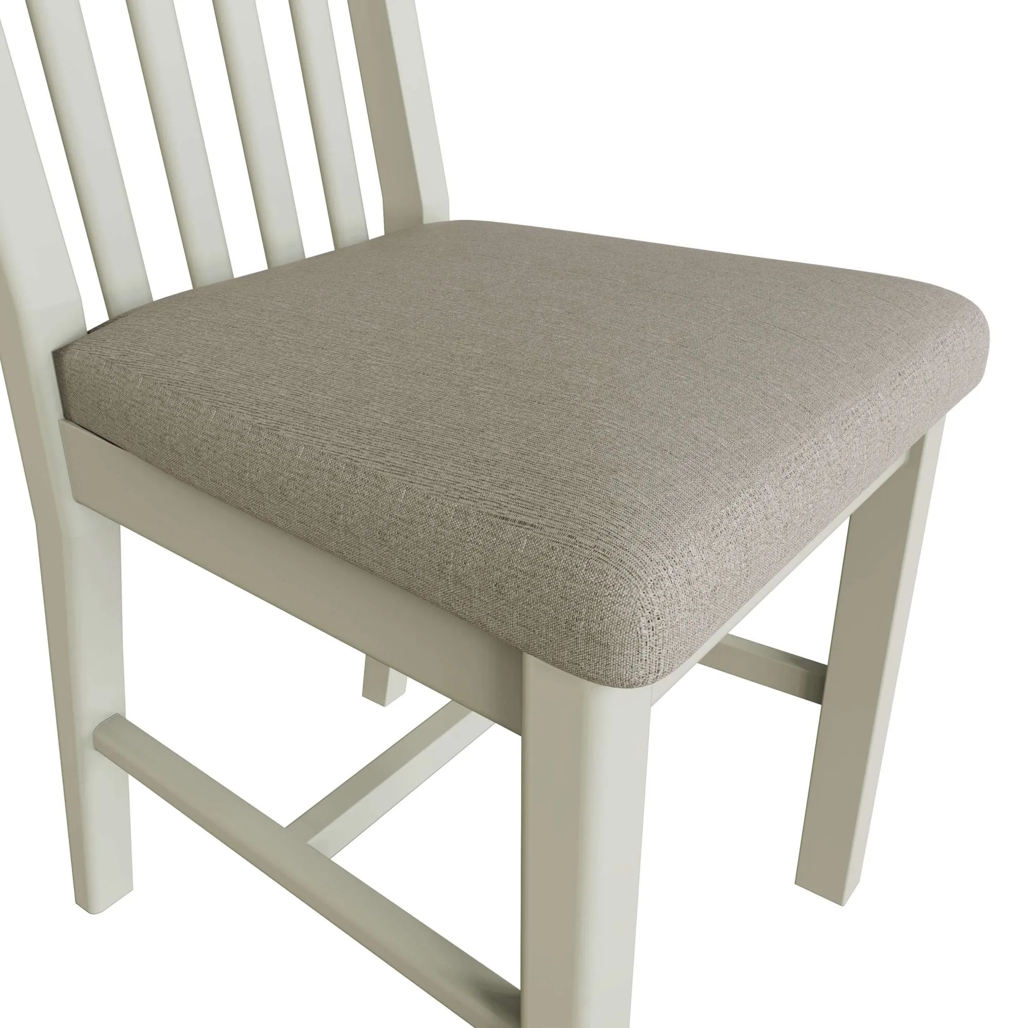 Salisbury Pure White Pair of Chairs with Fabric Seat 43 x 52 x 94 cm