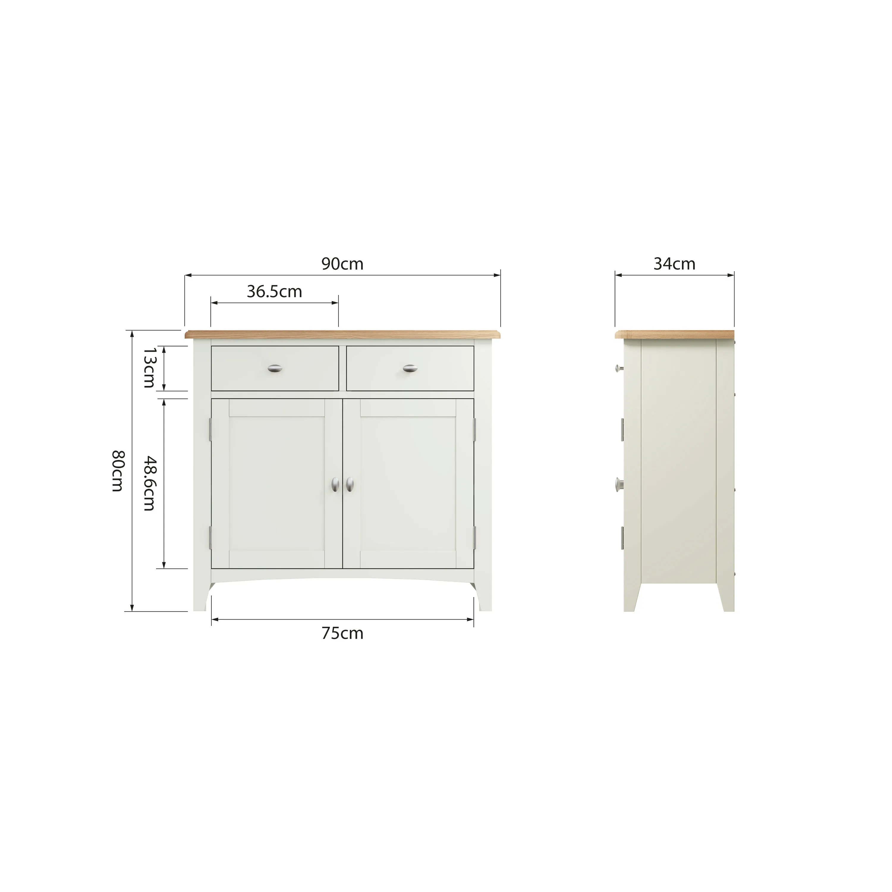 Salisbury Pure White Sideboard 90 x 34 x 80 cm