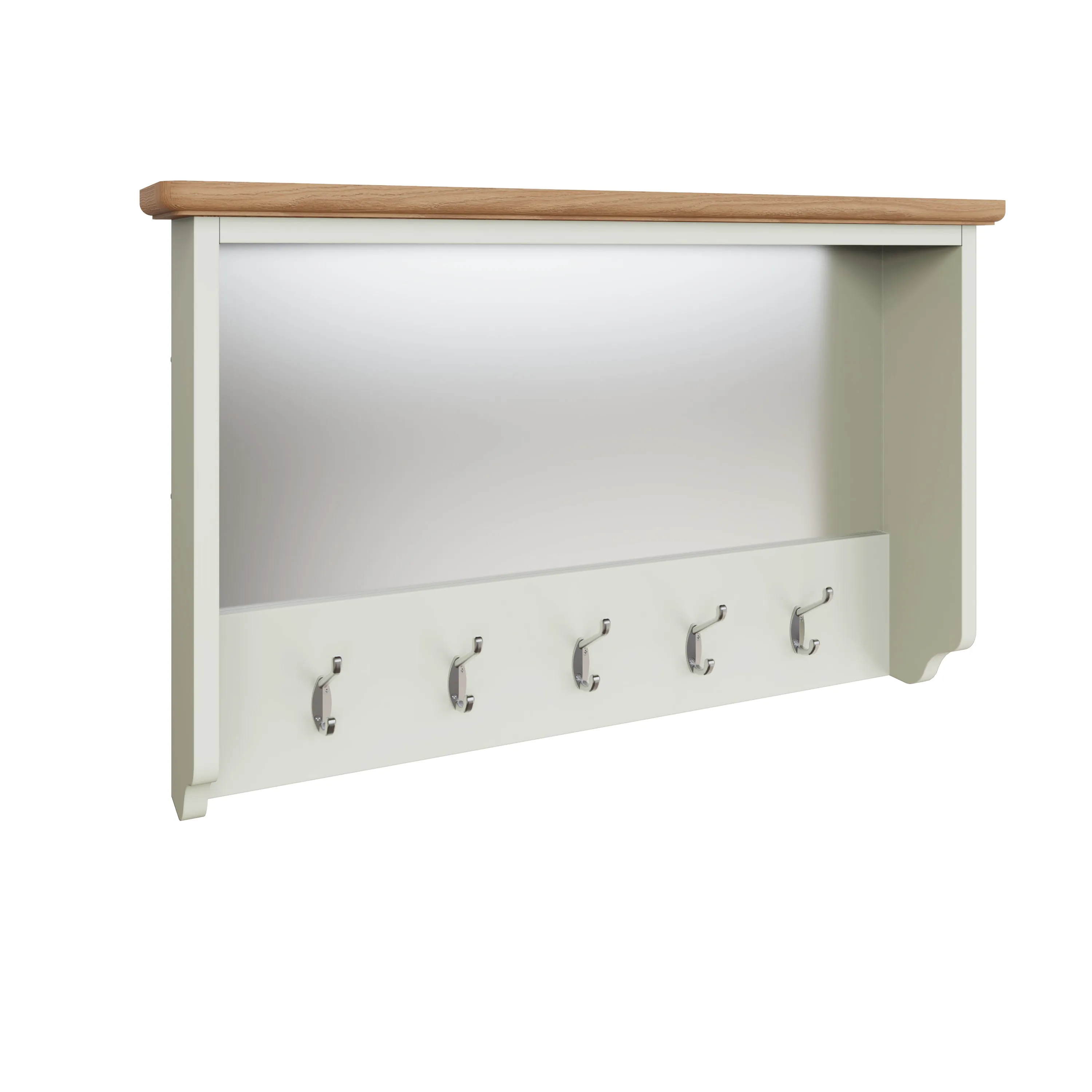 Salisbury Pure White Wall Coat Rack with Mirror 80 x 15 x 50 cm