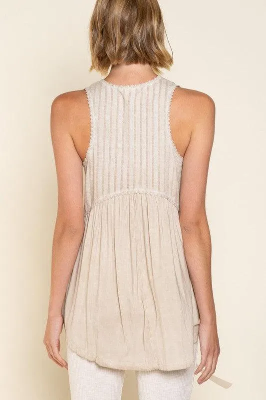 Simple But Unique Babydoll Knit Tank Top