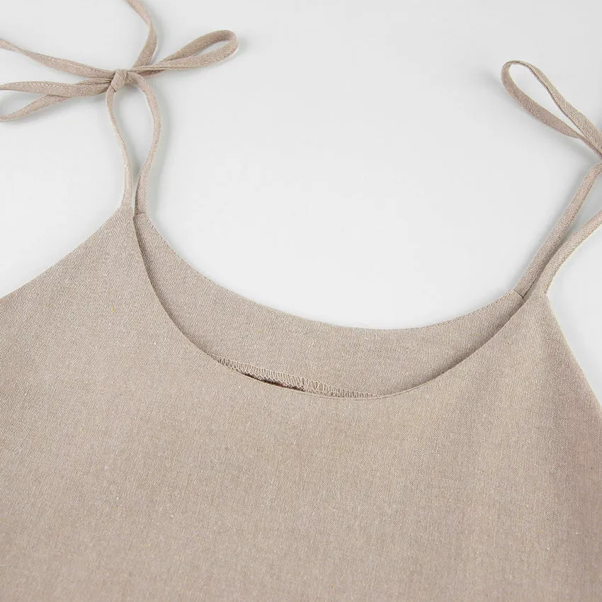 Simple Fold Vest Mini Dress