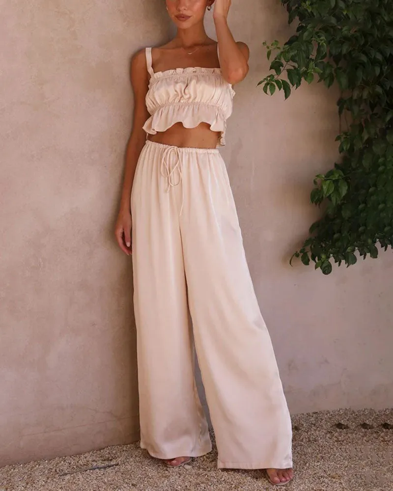 Summer fashion wide-leg two-piece set