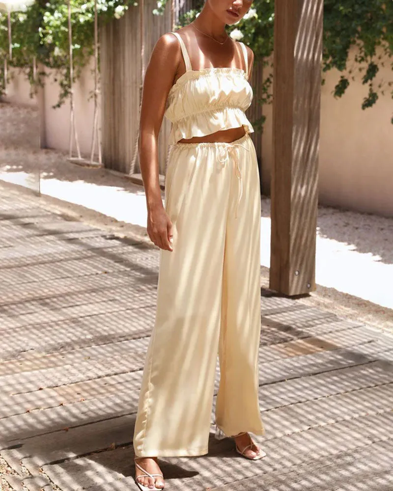 Summer fashion wide-leg two-piece set