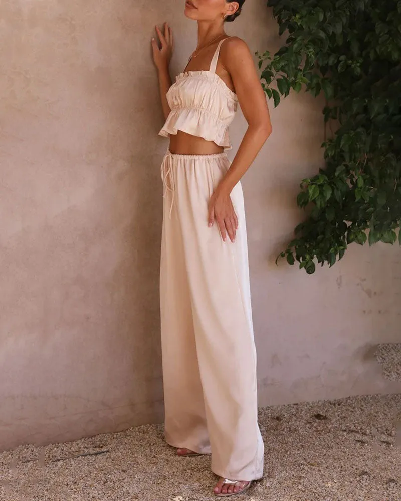 Summer fashion wide-leg two-piece set