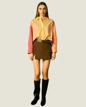 Sunny & 75: Brown Side Slit Mini Skort