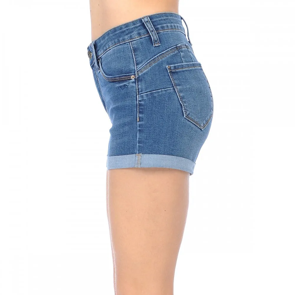 Wax Women's Butt I Love You High Rise Shorts in Fine Cotton Denim