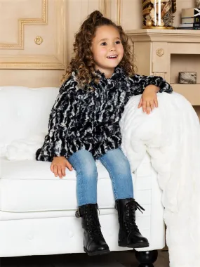 Widgeon Little Girls Faux Zebra Fur Coat