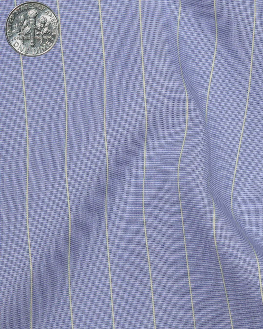 Yellow Pin Stripes on Blue End on End