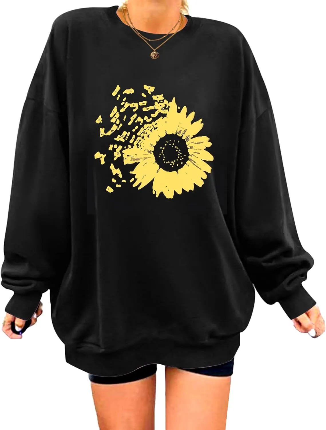 Zeagoo  Oversized Sweatshirts Graphic Print Tops